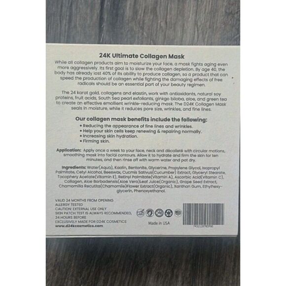 D24k Cosmetics 24K Ultimate Collagen Face Mask 1.7fl.oz Beauty Cell Rejuvenation - Picture 4 of 5